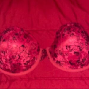 Floral Lace Women's Bra - Pink